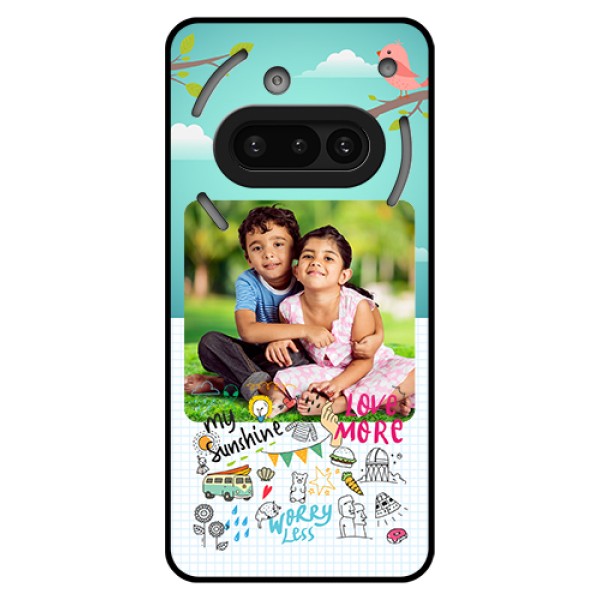 Nothing Phone 3A 5G Custom Glass Phone Case - Doodle Love Design