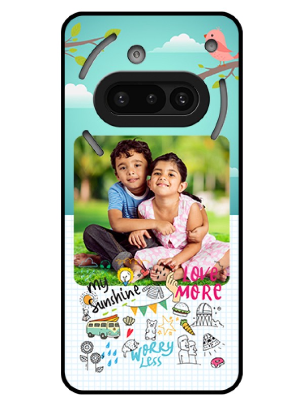 Custom Nothing Phone 3A 5G Custom Glass Phone Case - Doodle Love Design