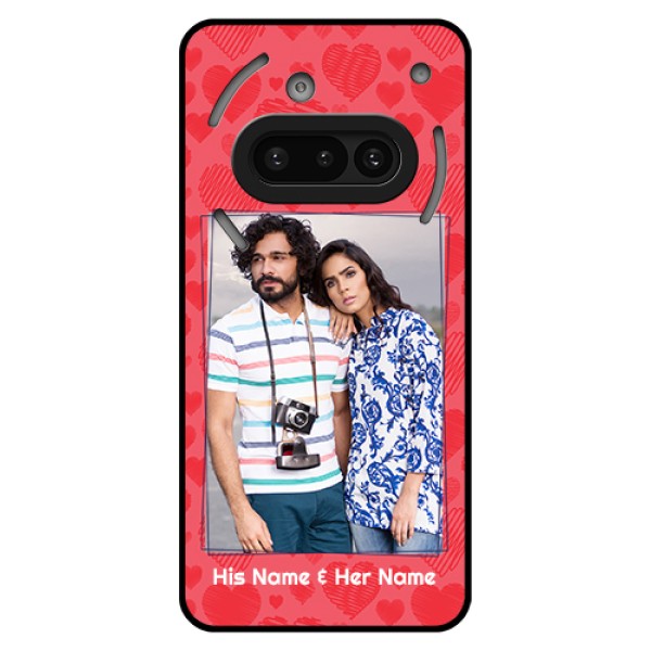 Nothing Phone 3A 5G Custom Glass Phone Case - With Red Heart Symbols Design Nothing Phone 3A 5G Custom Glass Phone Case - With Red Heart Symbols Design