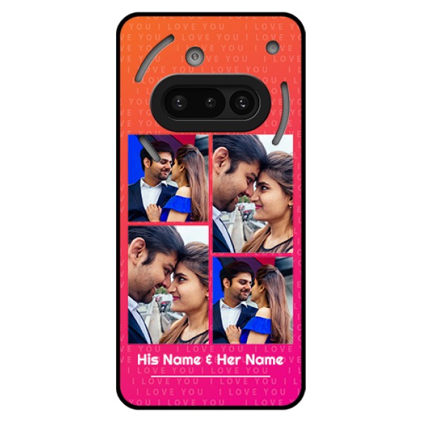 Nothing Phone 3A 5G Custom Glass Phone Case - I Love You Pink Design Nothing Phone 3A 5G Custom Glass Phone Case - I Love You Pink Design