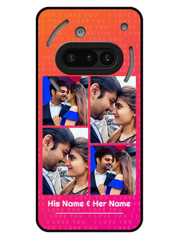 Custom Nothing Phone 3A 5G Custom Glass Phone Case - I Love You Pink Design