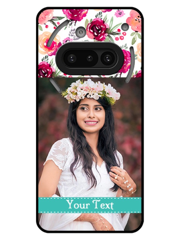 Custom Nothing Phone 3A 5G Custom Glass Phone Case - Water Colors Floral Design