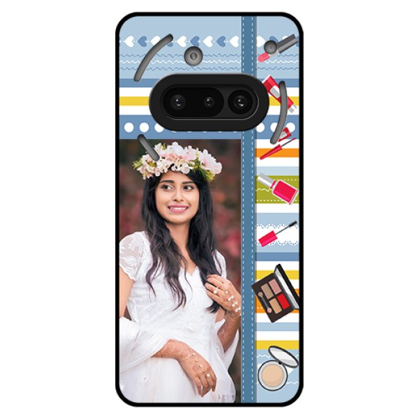 Nothing Phone 3A 5G Custom Glass Phone Case - Makeup Icons Design