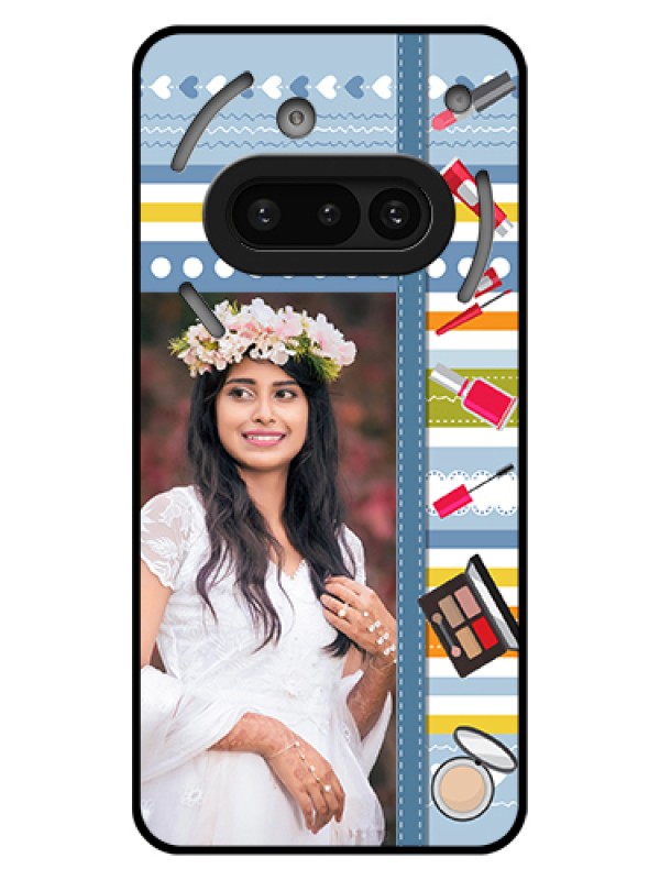 Custom Nothing Phone 3A 5G Custom Glass Phone Case - Makeup Icons Design