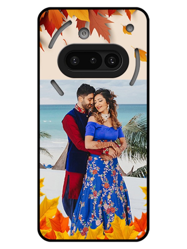 Custom Nothing Phone 3A 5G Custom Glass Phone Case - Autumn Maple Leaves Design