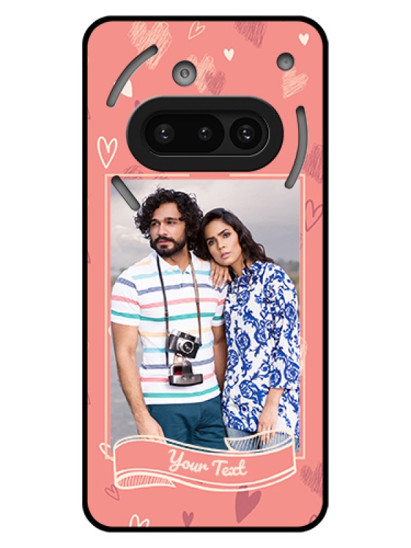 Custom Nothing Phone 3A 5G Custom Glass Phone Case - Love Doodle Art Design