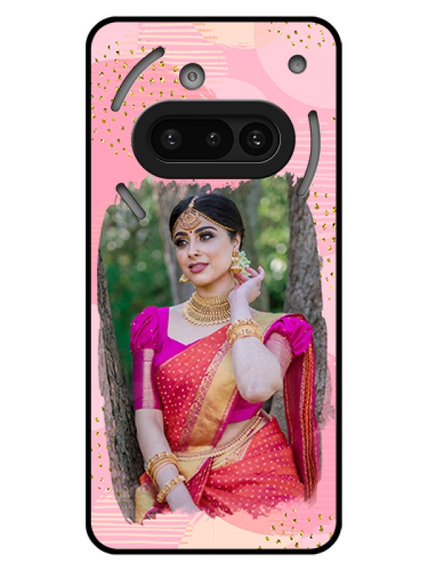 Custom Nothing Phone 3A 5G Custom Glass Phone Case - Gold Glitter Splash Design