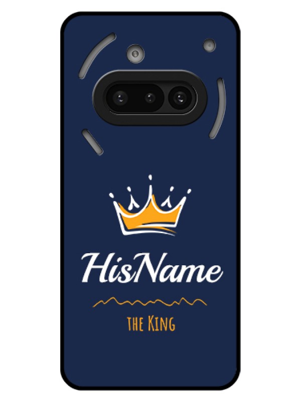 Custom Nothing Phone 3A 5G Custom Glass Phone Case - King With Name Design