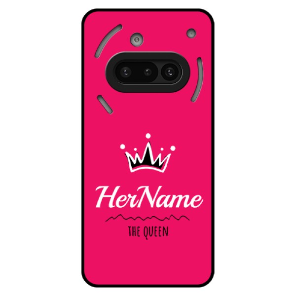 Nothing Phone 3A 5G Custom Glass Phone Case - Queen With Name Design Nothing Phone 3A 5G Custom Glass Phone Case - Queen With Name Design