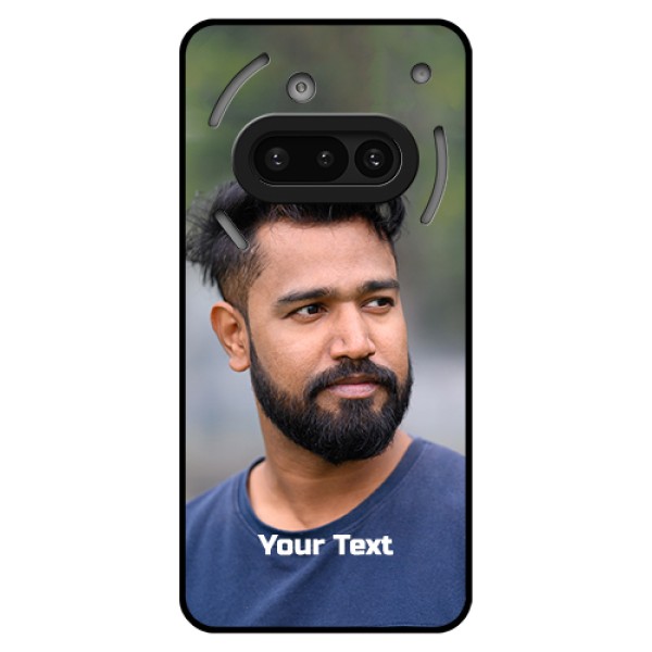 Nothing Phone 3A 5G Custom Glass Phone Case - Photo With Text Design Nothing Phone 3A 5G Custom Glass Phone Case - Photo With Text Design