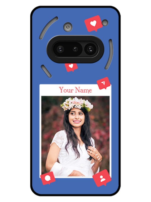 Custom Nothing Phone 3A 5G Custom Glass Phone Case - Like Share And Comment Design