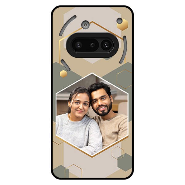 Nothing Phone 3A 5G Custom Glass Phone Case - Stylish Hexagon Pattern Design Nothing Phone 3A 5G Custom Glass Phone Case - Stylish Hexagon Pattern Design