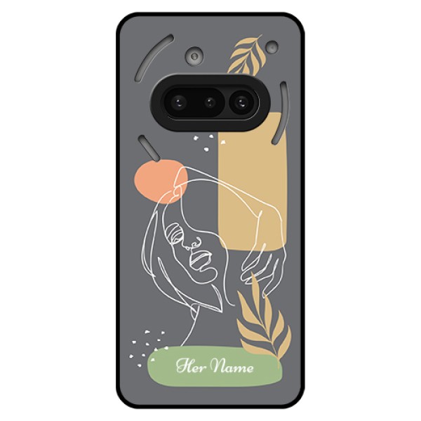 Nothing Phone 3A 5G Custom Glass Phone Case - Gazing Woman Line Art Design Nothing Phone 3A 5G Custom Glass Phone Case - Gazing Woman Line Art Design