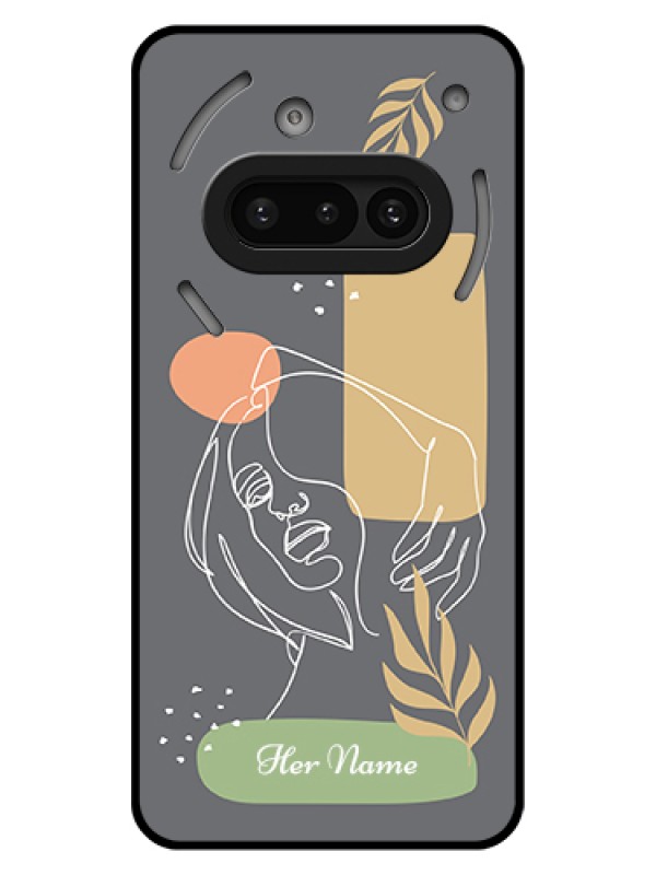 Custom Nothing Phone 3A 5G Custom Glass Phone Case - Gazing Woman Line Art Design