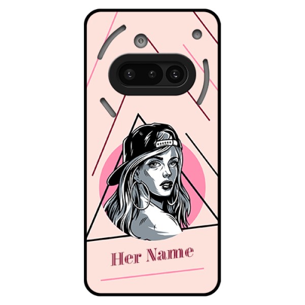 Nothing Phone 3A 5G Custom Glass Phone Case - Rockstar Girl Design