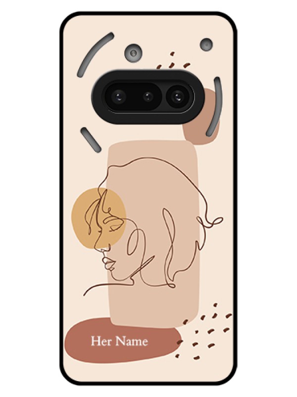 Custom Nothing Phone 3A 5G Custom Glass Phone Case - Calm Woman Line Art Design