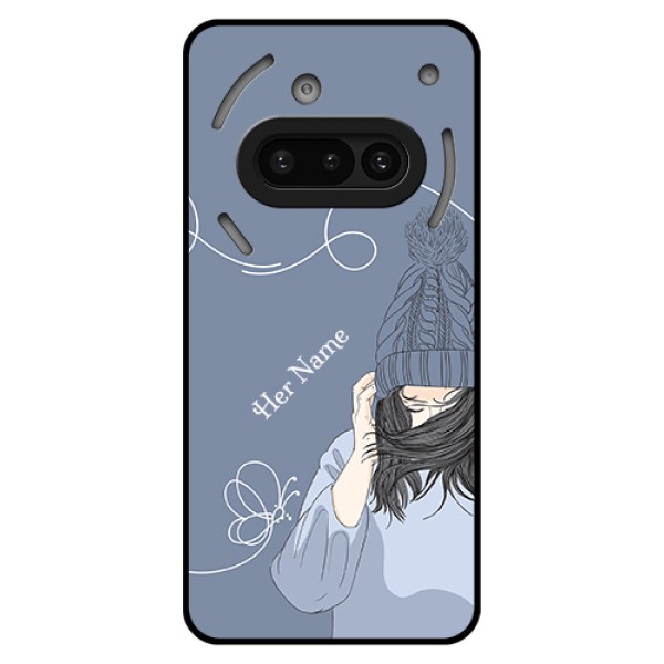 Nothing Phone 3A 5G Custom Glass Phone Case - Girl In Winter Outfit Design Nothing Phone 3A 5G Custom Glass Phone Case - Girl In Winter Outfit Design