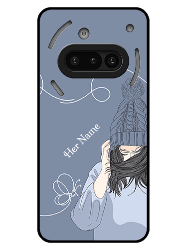Custom Nothing Phone 3A 5G Custom Glass Phone Case - Girl In Winter Outfit Design