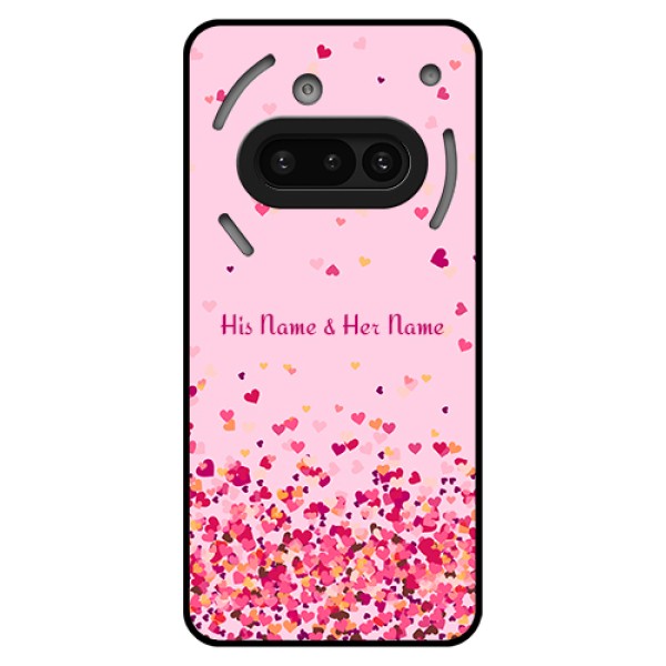 Nothing Phone 3A 5G Custom Glass Phone Case - Floating Hearts Design Nothing Phone 3A 5G Custom Glass Phone Case - Floating Hearts Design