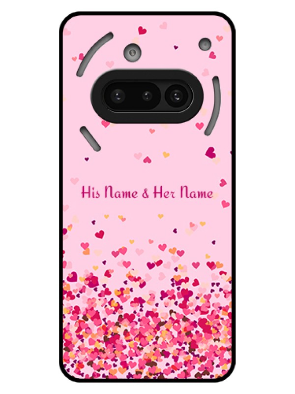 Custom Nothing Phone 3A 5G Custom Glass Phone Case - Floating Hearts Design