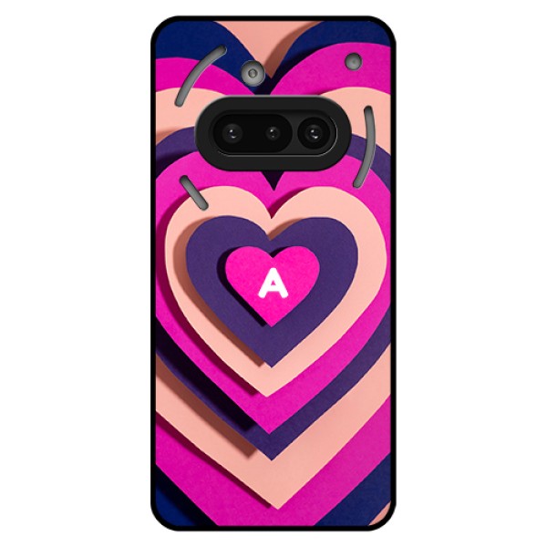 Nothing Phone 3A 5G Custom Glass Phone Case - Cute Heart Pattern Design