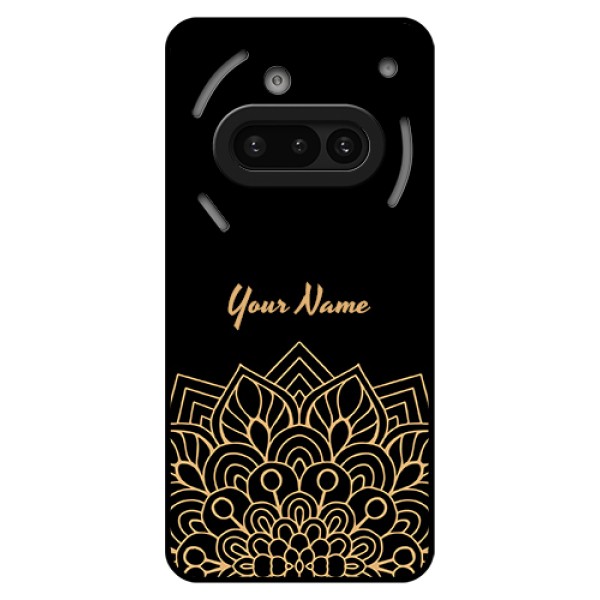 Nothing Phone 3A 5G Custom Glass Phone Case - Golden Mandala Design Nothing Phone 3A 5G Custom Glass Phone Case - Golden Mandala Design