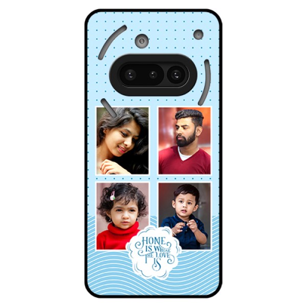Nothing Phone 3A 5G Custom Glass Phone Case - Cute Love Quote With 4 Pic Upload Design Nothing Phone 3A 5G Custom Glass Phone Case - Cute Love Quote With 4 Pic Upload Design