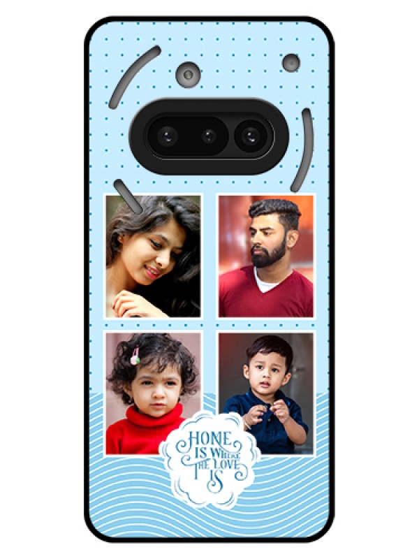 Custom Nothing Phone 3A 5G Custom Glass Phone Case - Cute Love Quote With 4 Pic Upload Design