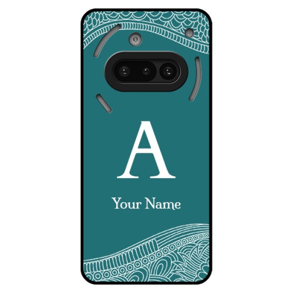 Nothing Phone 3A 5G Custom Glass Phone Case - Line Art Pattern With Custom Name Design Nothing Phone 3A 5G Custom Glass Phone Case - Line Art Pattern With Custom Name Design