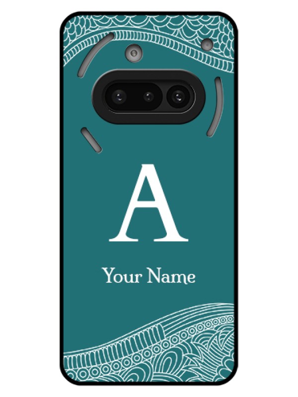 Custom Nothing Phone 3A 5G Custom Glass Phone Case - Line Art Pattern With Custom Name Design