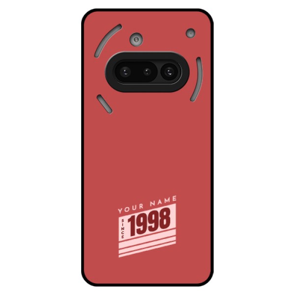 Nothing Phone 3A 5G Custom Glass Phone Case - Red Custom Year Of Birth Design Nothing Phone 3A 5G Custom Glass Phone Case - Red Custom Year Of Birth Design