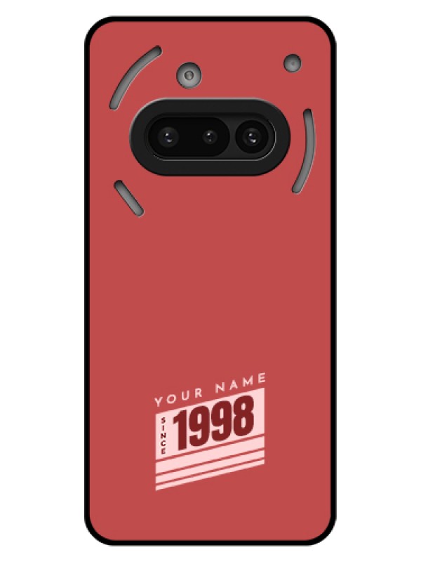 Custom Nothing Phone 3A 5G Custom Glass Phone Case - Red Custom Year Of Birth Design