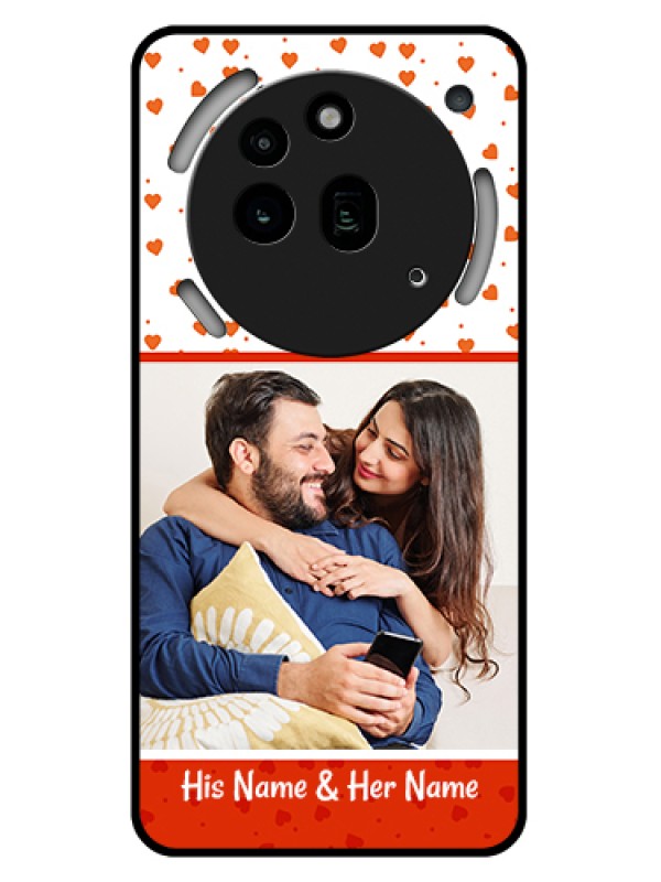 Custom Nothing Phone 3A Pro 5G Custom Glass Phone Case - Orange Love Symbol Design