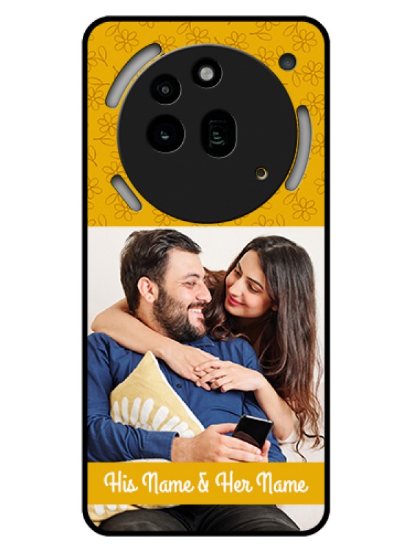 Custom Nothing Phone 3A Pro 5G Custom Glass Phone Case - Yellow Floral Design