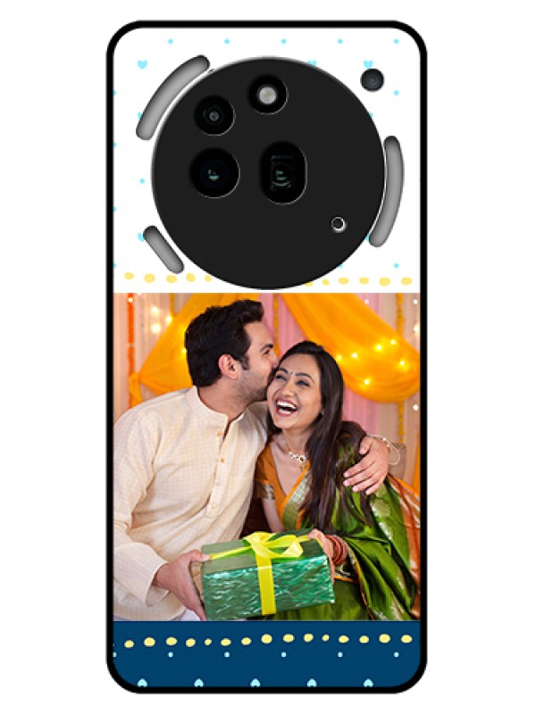 Custom Nothing Phone 3A Pro 5G Custom Glass Phone Case - White And Blue Abstract Design