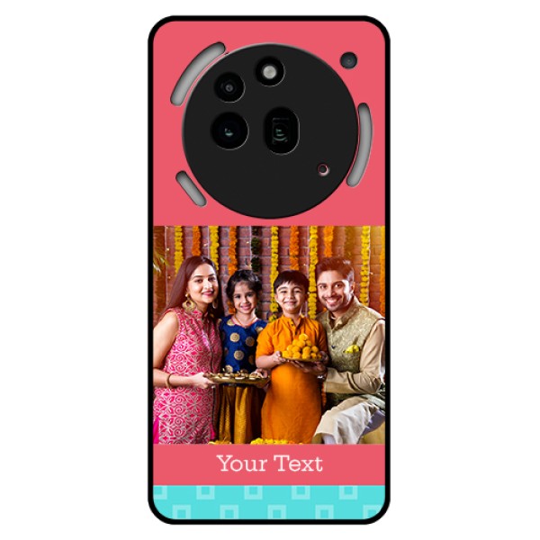 Nothing Phone 3A Pro 5G Custom Glass Phone Case - Peach & Blue Color Design Nothing Phone 3A Pro 5G Custom Glass Phone Case - Peach & Blue Color Design