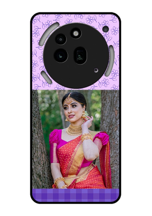 Nothing Phone 3A Pro 5G Custom Glass Phone Case - Purple Floral Design