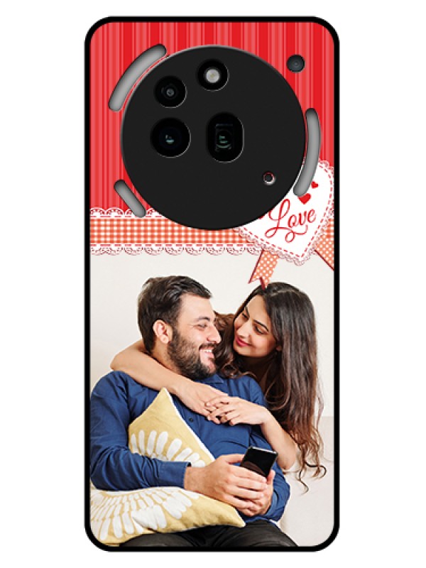 Custom Nothing Phone 3A Pro 5G Custom Glass Phone Case - Red Love Pattern Design