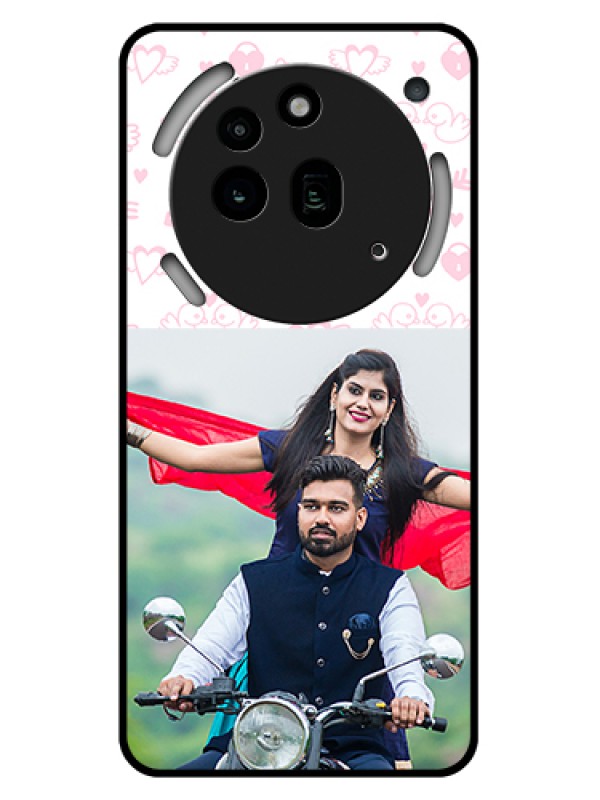 Custom Nothing Phone 3A Pro 5G Custom Glass Phone Case - Pink Flying Heart Design