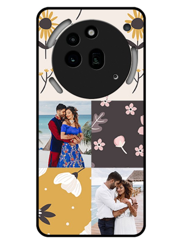 Custom Nothing Phone 3A Pro 5G Custom Glass Phone Case - 3 Images With Floral Design