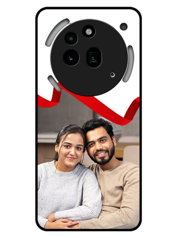 Custom Nothing Phone 3A Pro 5G Custom Glass Phone Case - Red Ribbon Frame Design