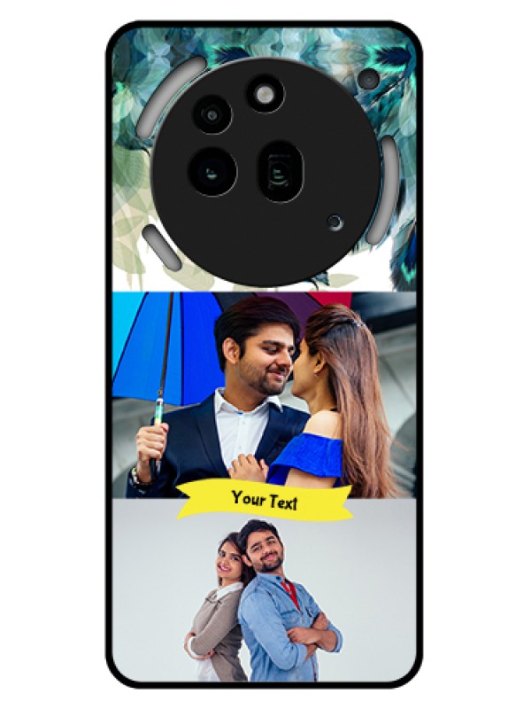 Custom Nothing Phone 3A Pro 5G Custom Glass Phone Case - Image With Boho Peacock Feather Design