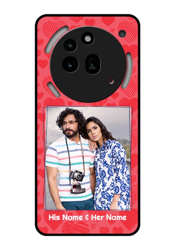 Nothing Phone 3A Pro 5G Custom Glass Phone Case - With Red Heart Symbols Design