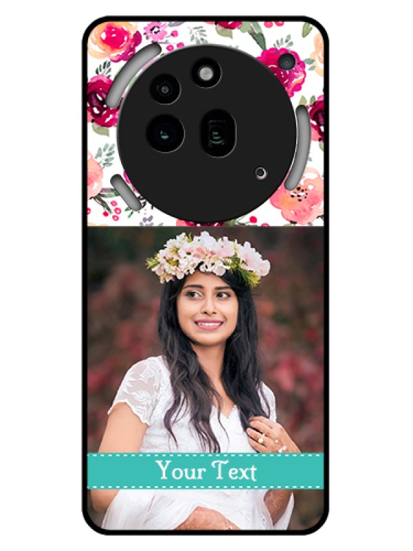 Custom Nothing Phone 3A Pro 5G Custom Glass Phone Case - Water Colors Floral Design