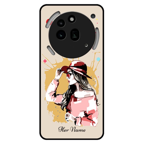 Nothing Phone 3A Pro 5G Custom Glass Phone Case - Women With Pink Hat Design Nothing Phone 3A Pro 5G Custom Glass Phone Case - Women With Pink Hat Design