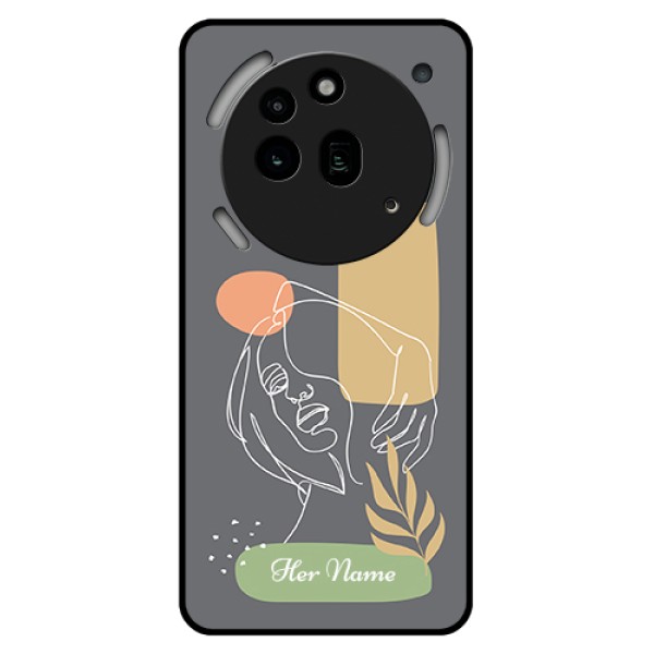 Nothing Phone 3A Pro 5G Custom Glass Phone Case - Gazing Woman Line Art Design Nothing Phone 3A Pro 5G Custom Glass Phone Case - Gazing Woman Line Art Design