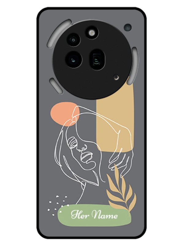 Custom Nothing Phone 3A Pro 5G Custom Glass Phone Case - Gazing Woman Line Art Design