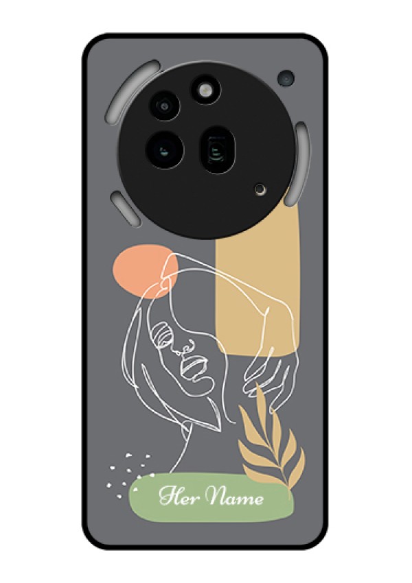Nothing Phone 3A Pro 5G Custom Glass Phone Case - Gazing Woman Line Art Design