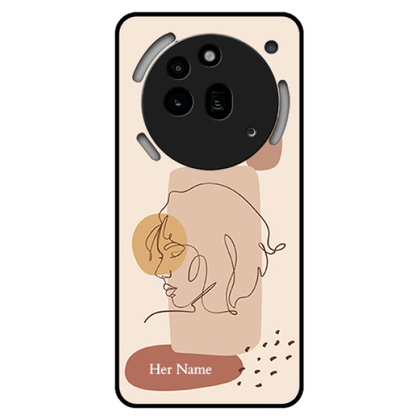 Nothing Phone 3A Pro 5G Custom Glass Phone Case - Calm Woman Line Art Design Nothing Phone 3A Pro 5G Custom Glass Phone Case - Calm Woman Line Art Design