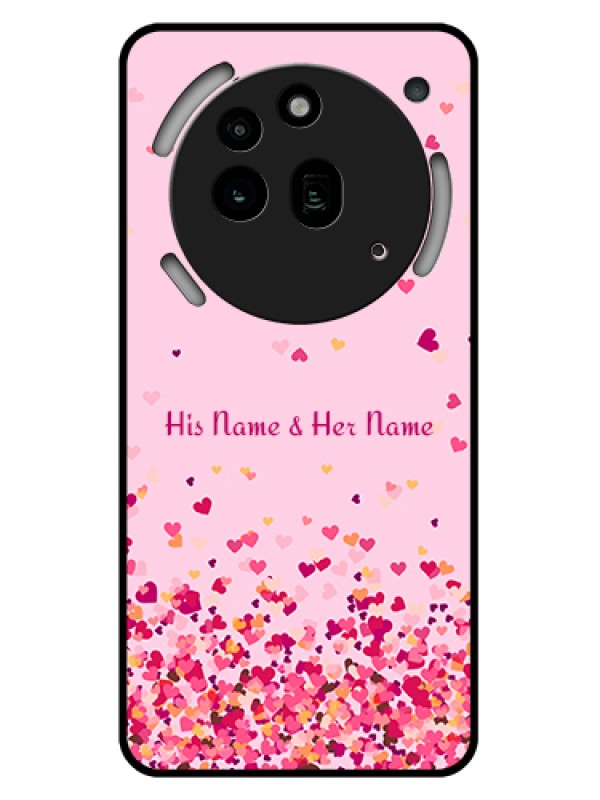 Custom Nothing Phone 3A Pro 5G Custom Glass Phone Case - Floating Hearts Design